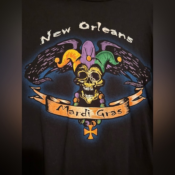 Gildan New Orleans Mardi Gras Long Sleeve Shirt - Black - Picture 3 of 5